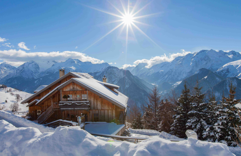 chalet en hiver